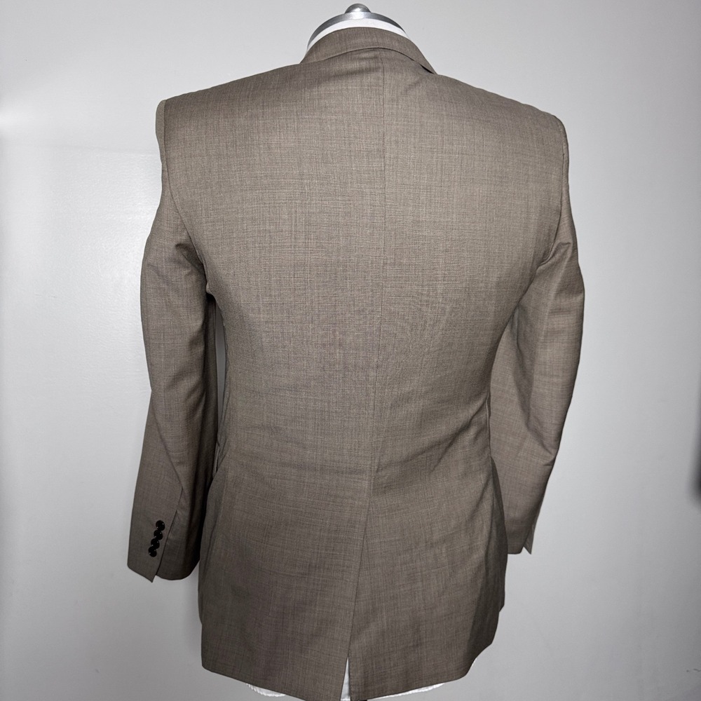 Jos. A. Bank Suit Mens 41R 34x31 Taupe Brown Solid Signature 100% Wool 2-Button - Picture 3 of 6